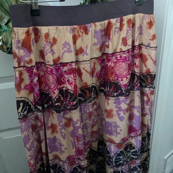 Gorgeous Soft Surroundings Bohemian Tribal Maxi Skirt Cotton - Picture 6 of 9